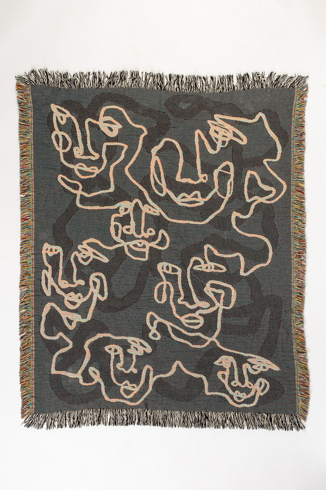 LA CARA BEIGE Woven Throw Blanket