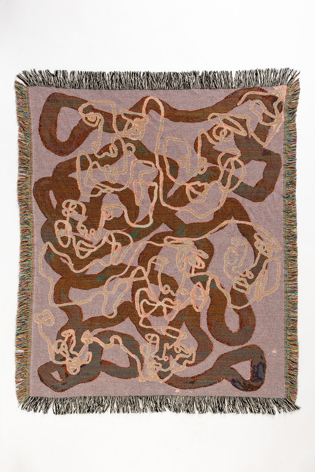 LA CARA GREEN Woven Throw Blanket