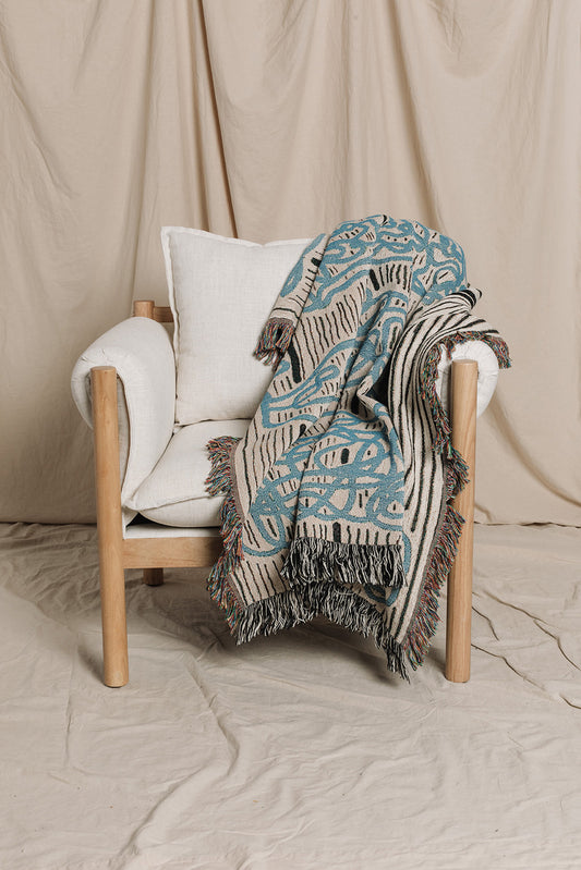 SCRIBBLES Woven Throw Blanket