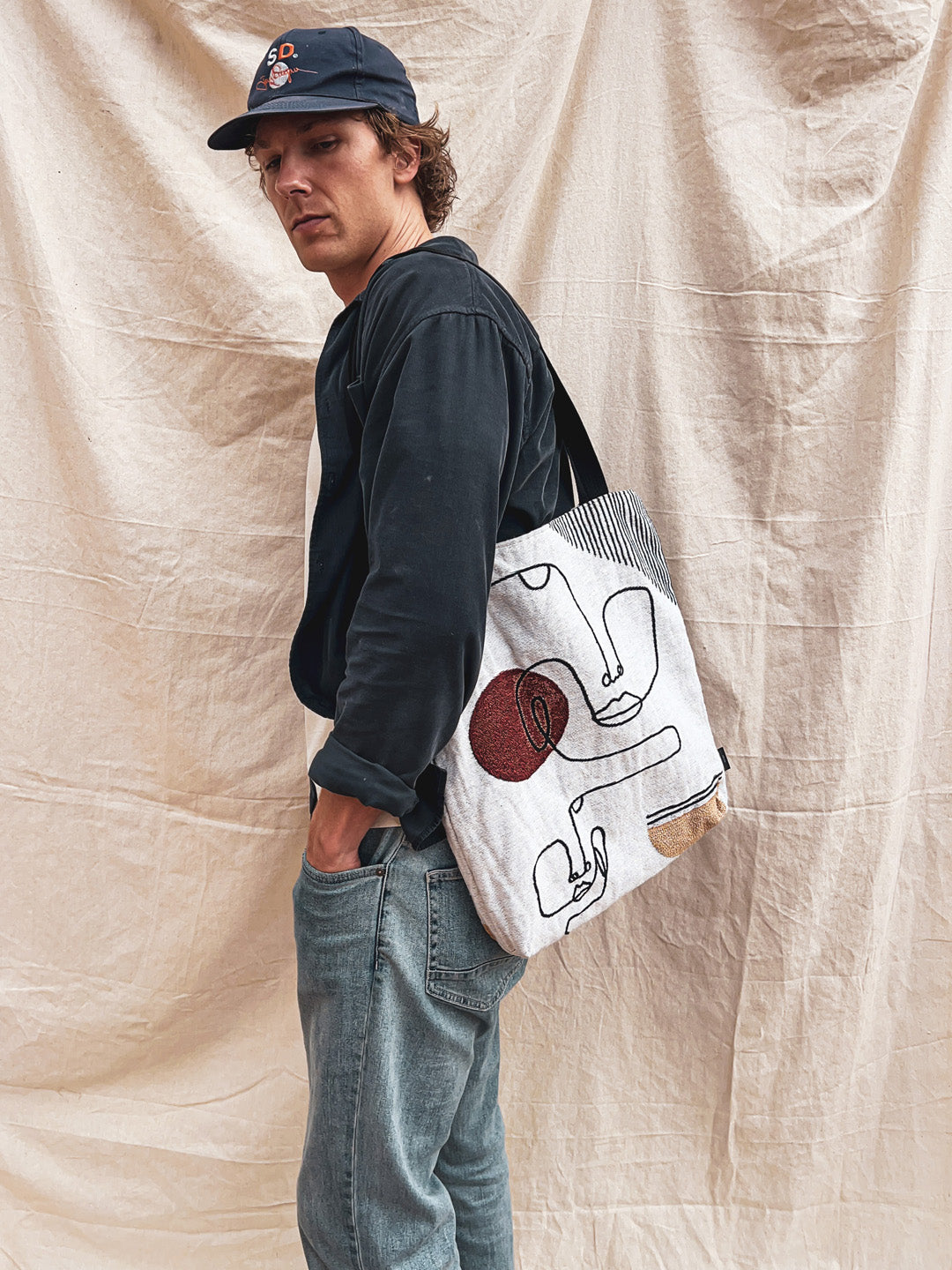 LINEFACES Jacquard Woven Tote