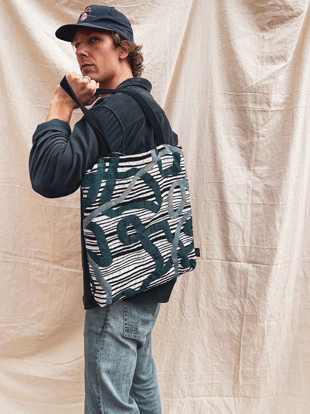 AZULE Jacquard Woven Tote