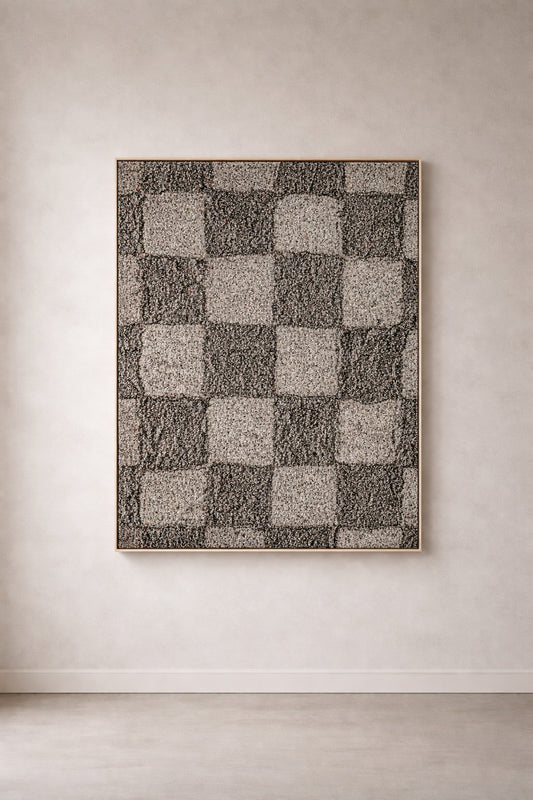 CHECKERS MIRAGE Framed Woven