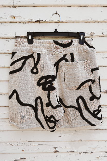 LA CARA BEIGE JACQUARD WOVEN SHORTS