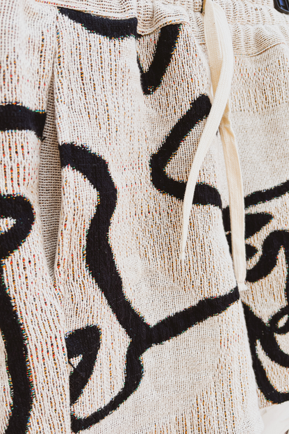 LA CARA BEIGE JACQUARD WOVEN SHORTS