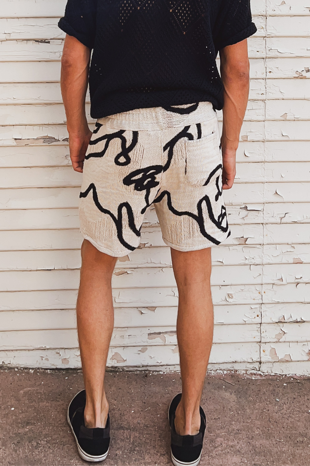 LA CARA BEIGE JACQUARD WOVEN SHORTS