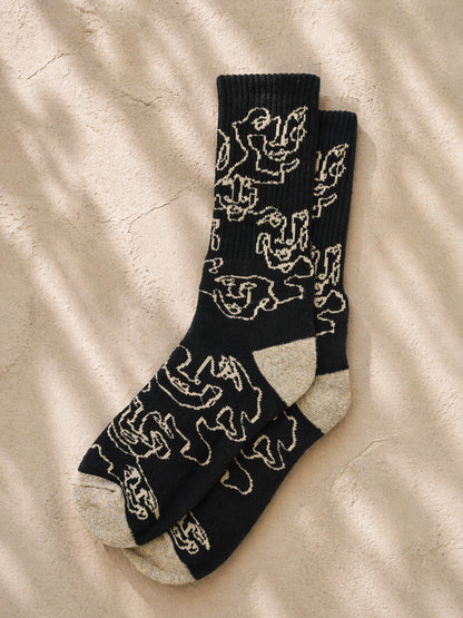 LA CARA BEIGE Jacquard Woven Socks