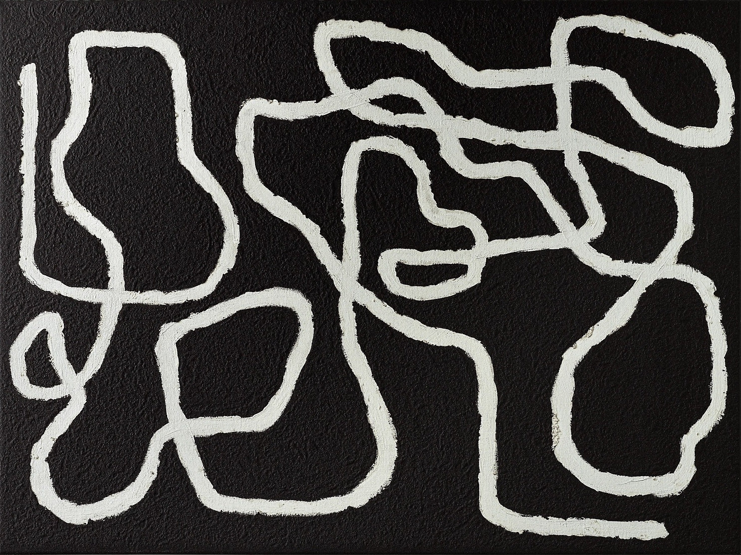 black and white abstract art painting with heavy coffee texture, organic decor 