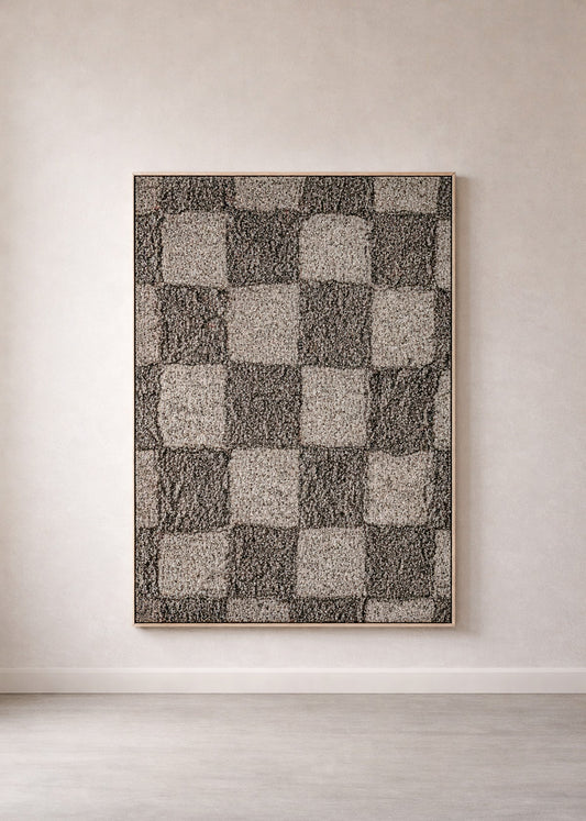 CHECKERS MIRAGE Framed Woven