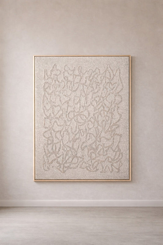 BLOSSOM NEUTRAL Framed Woven