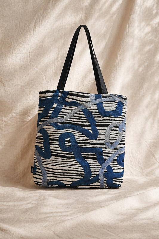 AZULE Jacquard Woven Tote