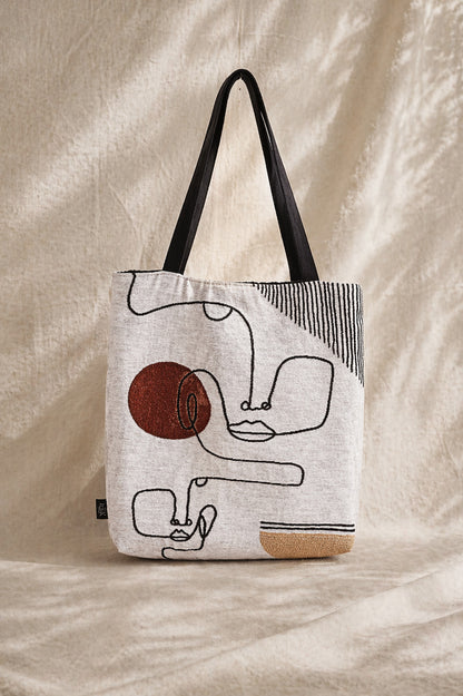 LINEFACES Jacquard Woven Tote