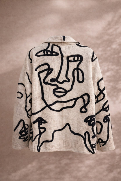 LA CARA BEIGE Jacquard Woven Jacket