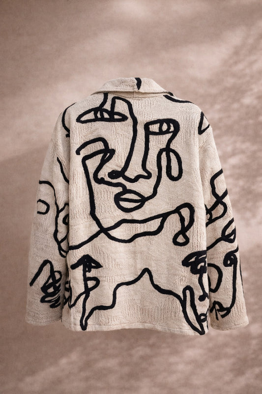 LA CARA BEIGE Jacquard Woven Jacket
